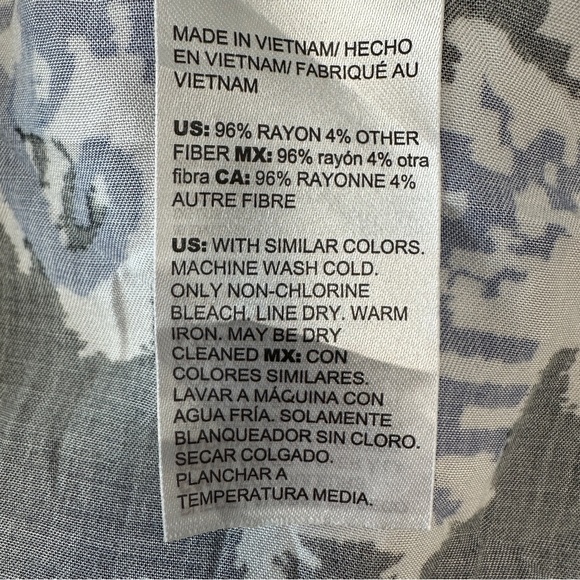 Chico’s blue white black ikat print contemporary artsy dress Size L - Picture 12 of 12